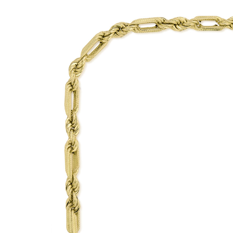 Men's 6.1mm Figaro Rope Bracelet 8.25" in 14k Yellow Gold image number null